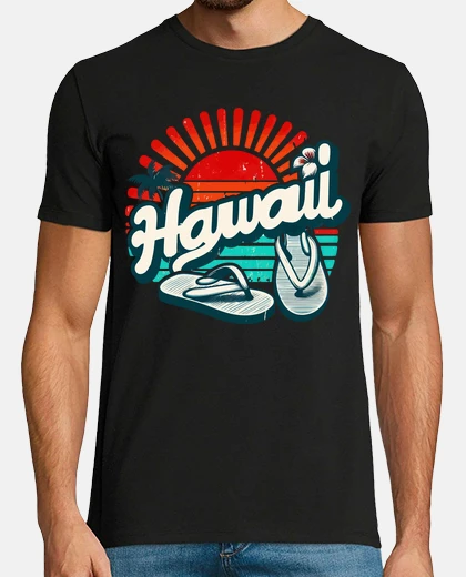 Tee-shirt hawaii oahu été voyage tongs