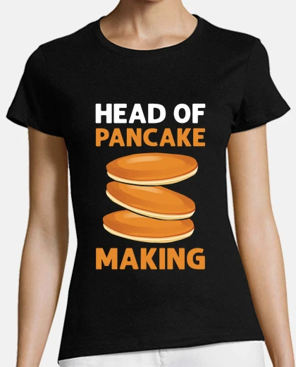 Playera head of pancake making waffle flapjack