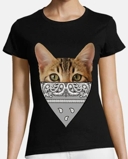 head face cat bandana gray