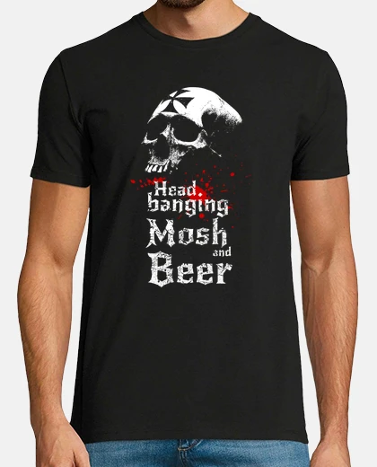 Tee-shirt headbanging-beer-metal-rock-musique