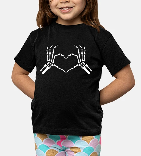 Kids heart hands skeleton