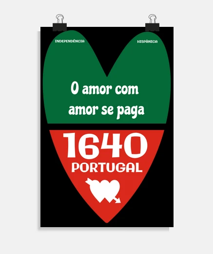 Poster heart love portuguese