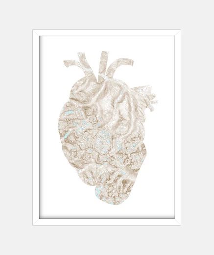 Framed heart map