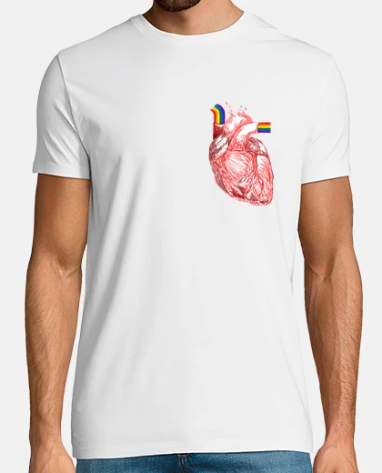 T-shirt heart with pride, men&#39;s short sleeve t-shirt