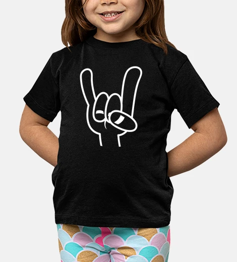 Children's Heavy Metal Devil Horns White Line