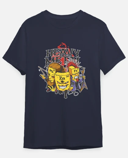 T-shirt heavy metal musica rock simboli tavola periodica chimica