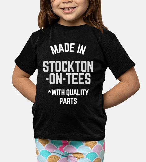 Ropa hecho en stockton en camisetas eslogan 