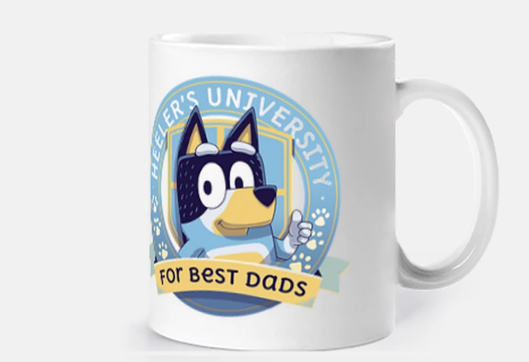 Taza Heelers Universidad mejor papa Bluey
