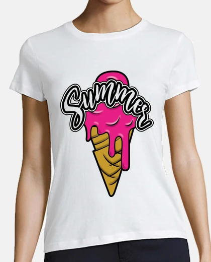 Playera helado barquillo rosa chicle summer n y b 2