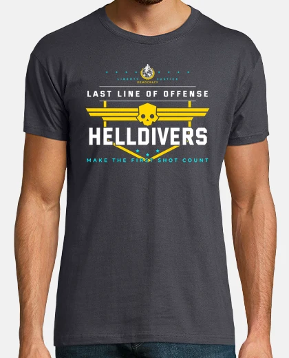 Tee-shirt helldivers - dernière ligne d&#39;attaque helldivers 2