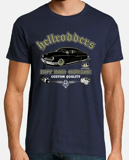 Tee-shirt hellrodders hod rod garage mécanicien voiture tuning classique américain