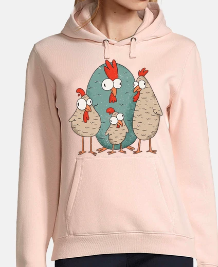 Hoodie hen hens chicks rooster drawing