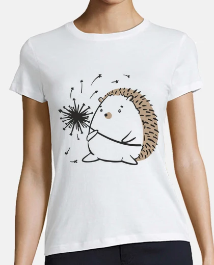 Tee-shirt hérisson qui souffle sur  un pissenlit