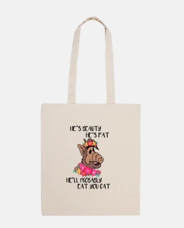 He's Beauty and hungry Bolsa tela 100% algodón