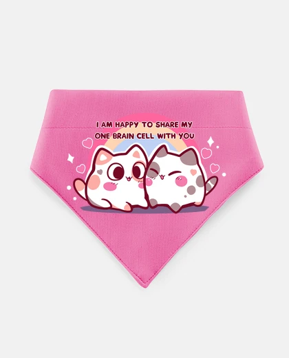 Mascotas heureux de partager ma seule cellule cérébrale - bandana pour chien et chat