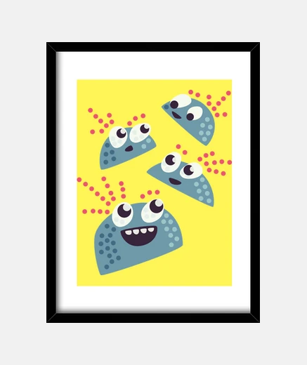 Cadre heureux personnages kawaii de bonbons mignons