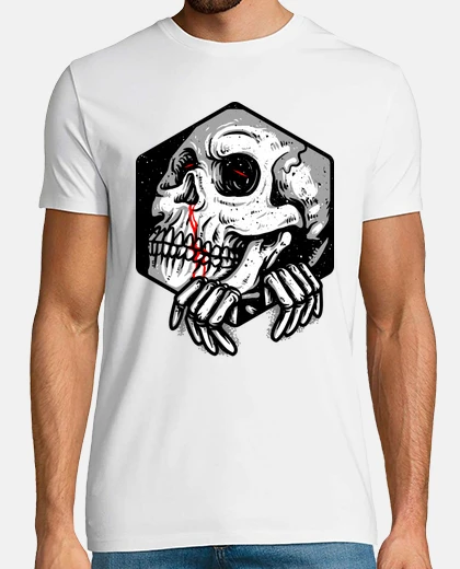Camiseta hexágono de cráneo