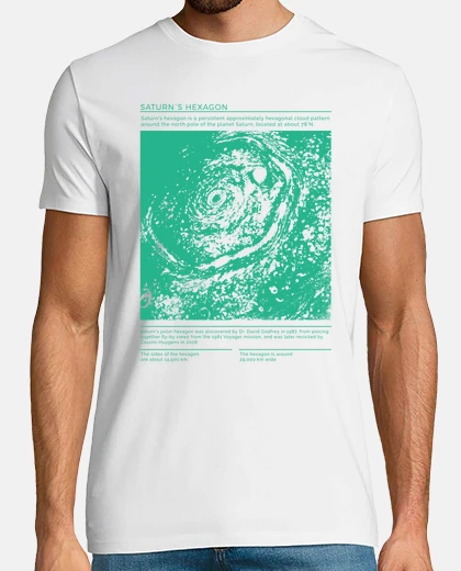 Camiseta Hexagono de Saturno - Verde Turquesa