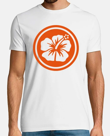 Tee-shirt hibiscus orange