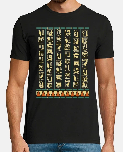 Tee-shirt hiéroglyphes egypte ancienne pyramides pharaon égyptien horus anubis ra