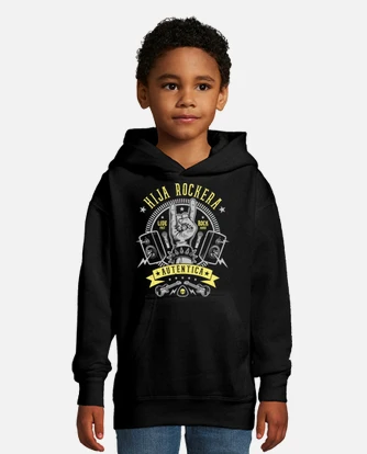 Sudadera para ni os con capucha hija rockera laTostadora