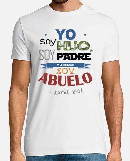 Camiseta Hijo, Padre y Abuelo (fondo claro)