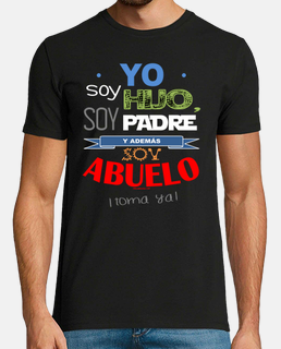 Camiseta Hijo, Padre y Abuelo (fondo oscuro)