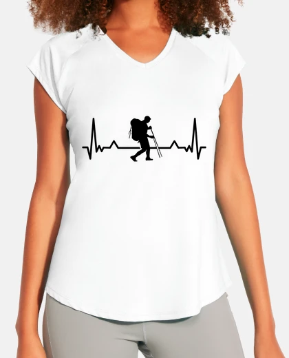 T-shirt hiking hiker heartbeat line funny gifts