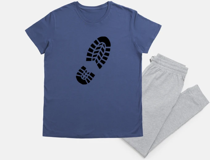 Pyjama hiking shoe print
