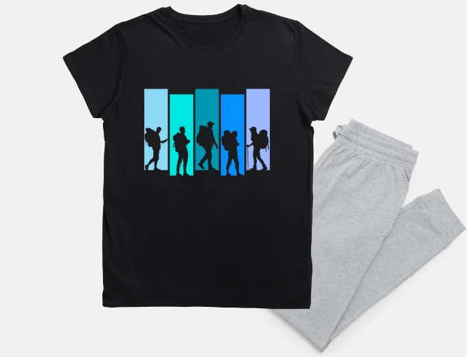 Pyjama Hiking Silhouette Outdoors and Nature