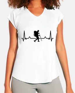 hiking hiker heartbeat line funny gifts