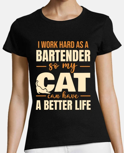 Tee-shirt hilarant barman chat love r citation