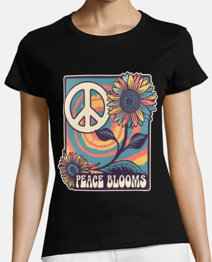 Playera hippie flower peace soul love happy
