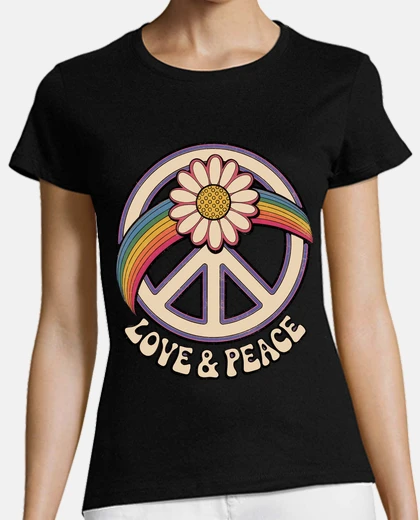 Playera hippie flower peace soul love happy