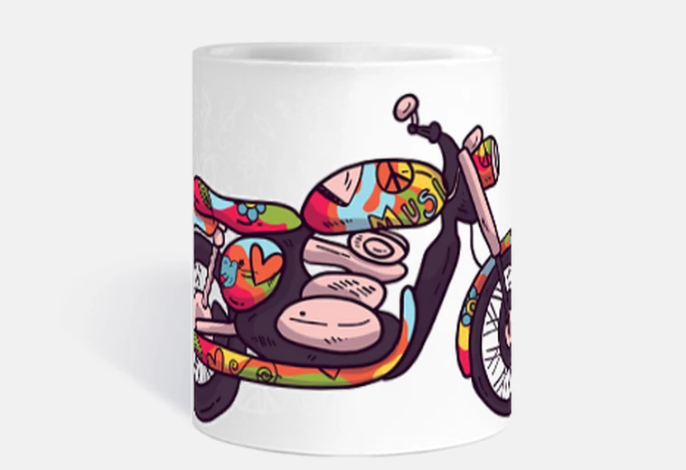 Mug hippie moto années 70 peace and love tasse café thé infusion 