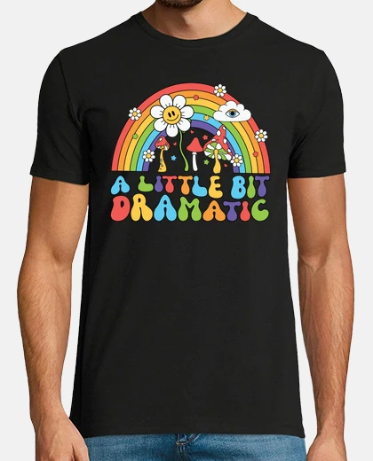 T-shirt hippie queen del dramma arcobaleno