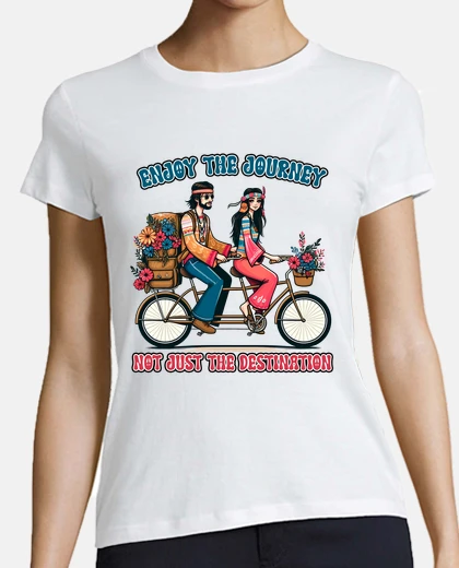 Tee-shirt Hippie vélo tandem nomade écologie