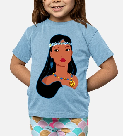 Playera niños hippiehontas pocahontas hippie laTostadora México