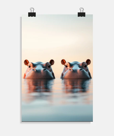 Poster Hippopotamus Wild Animal Portrait