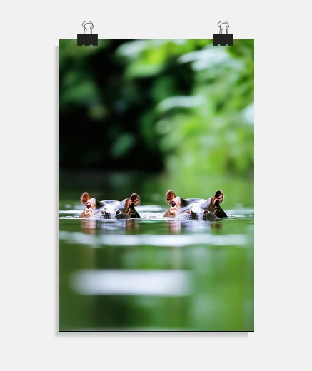 Poster Hippopotamus Wild Animal Portrait