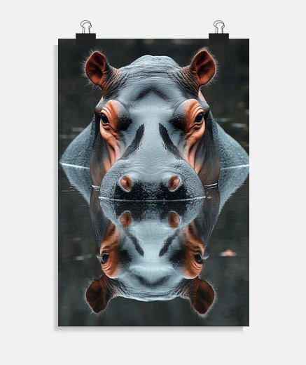 Poster Hippopotamus Wild Animal Portrait