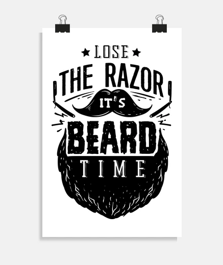 Poster hipster barba men barbiere vintage vintage
