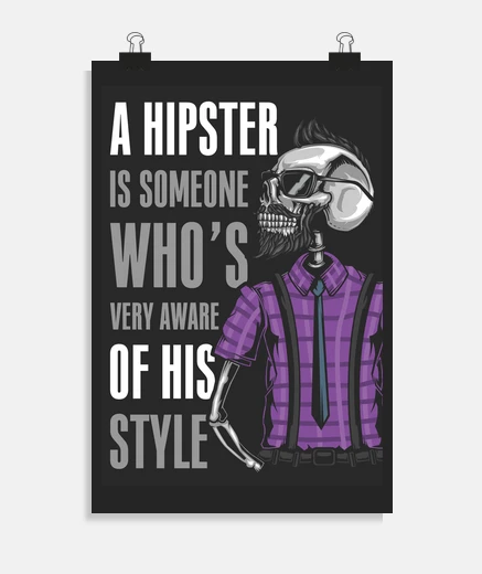 Poster hipster skull teschi barba vintage vintage hipsters vintage