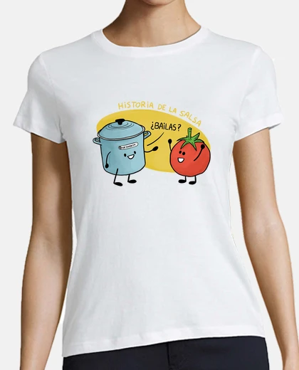 Tee-shirt histoire de la salsa pot et tomate