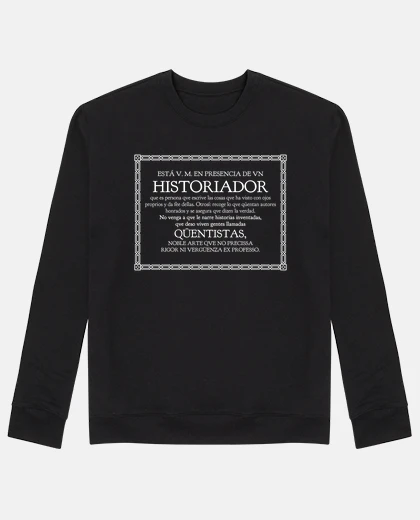 Sudadera Historiador, qüentista fondo oscuro