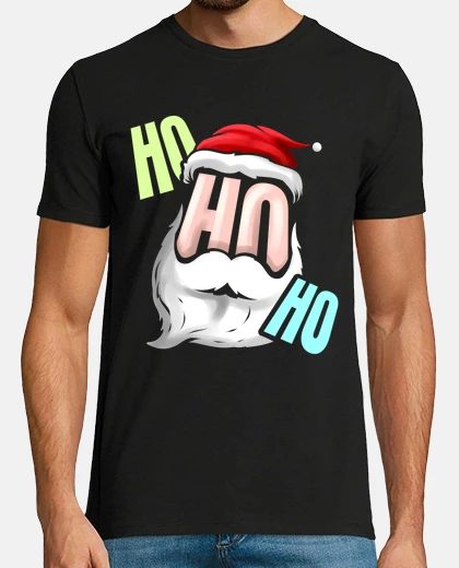 Playera ho ho ho santas hat and beard for