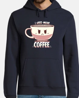 ho bisogno di più caffè - felpa con cappuccio