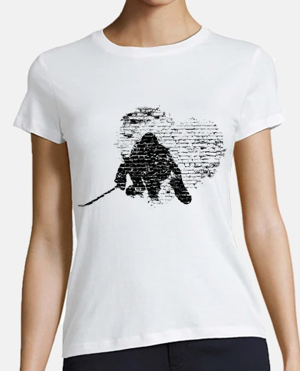 Playera Hockey patines Portera Corazón invertid