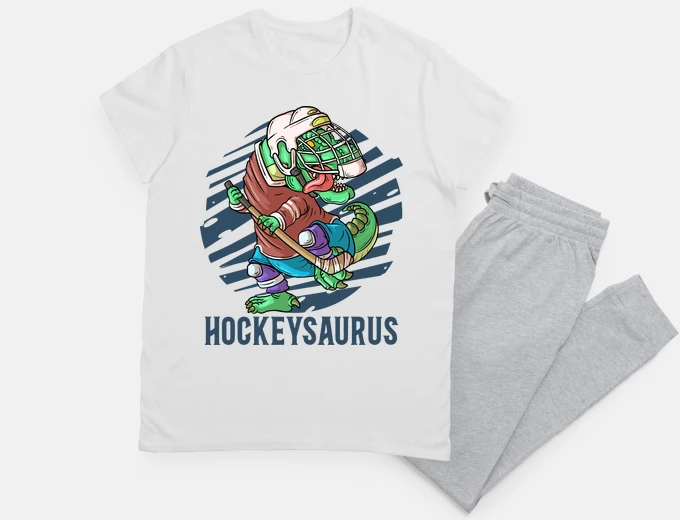 Pyjama hockey saurus dinosaur t-rex