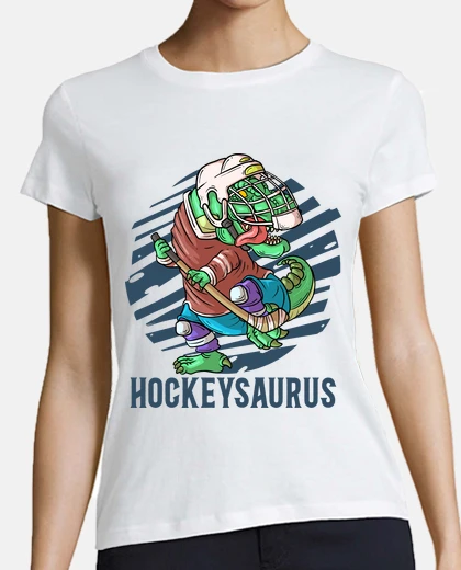 T-shirt Hockey Saurus Dinosauro T-Rex